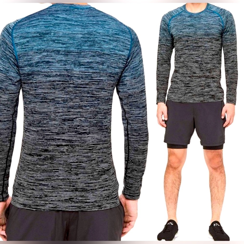 Lululemon Metal Vent Tech LS in Baltic Blue Ombré - long sleeve - medium